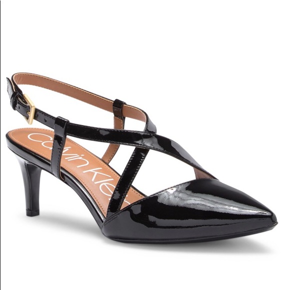 CALVIN KLEIN 'paula' pointed toe sling backs